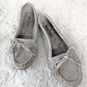 Light Grey Minnetonka Moccasins